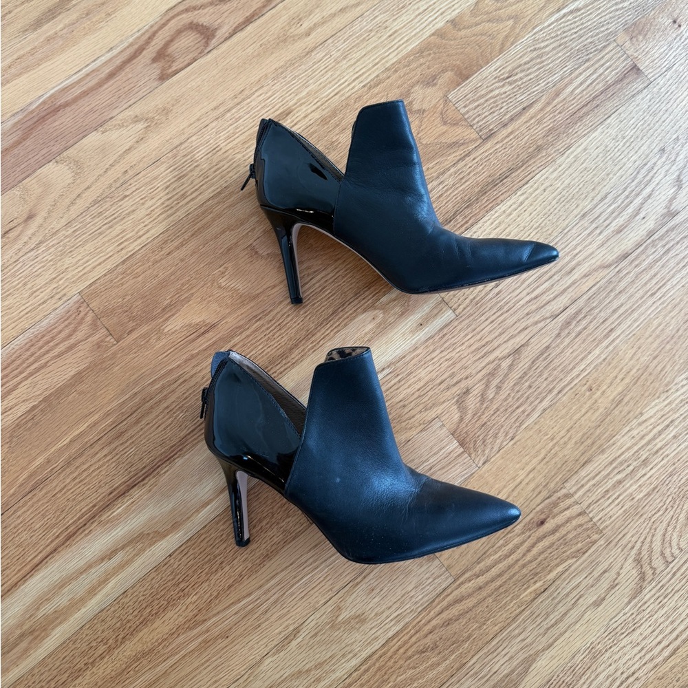 enzo angiolini sexy black booties with cut outs
